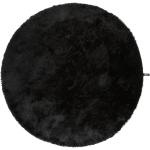 Alfombras negras de sintético de pelo largo 160 cm de diámetro 