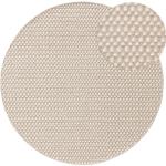 Alfombras redondas beige de lana 150 cm de diámetro 