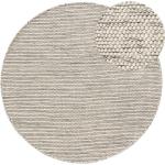 Alfombras redondas beige de lana rebajadas Benuta Pure 100 cm de diámetro 