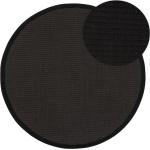 Alfombras redondas negras de sisal 150 cm de diámetro 