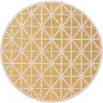Alfombras redondas amarillas de sintético 200 cm de diámetro 