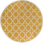 Alfombras shaggy amarillas de lana rebajadas modernas 200 cm de diámetro 