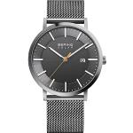 Relojes grises de acero inoxidable de pulsera impermeables Solar Zafiro con correa de plata Bering para hombre 