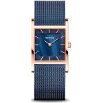 Relojes azules de acero inoxidable de pulsera rebajados impermeables Cuarzo Zafiro Clásico Bering para mujer 