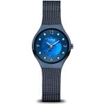 Relojes azules de acero inoxidable de pulsera impermeables Solar Zafiro Bering para mujer 