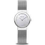 Relojes blancos de acero inoxidable de pulsera rebajados impermeables Cuarzo Zafiro analógicos Clásico Bering para mujer 