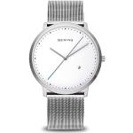 Relojes blancos de acero inoxidable de pulsera rebajados impermeables Cuarzo Zafiro analógicos Clásico Bering para mujer 