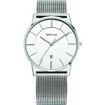 Relojes blancos de acero inoxidable de pulsera impermeables Cuarzo Zafiro analógicos Clásico Bering para mujer 