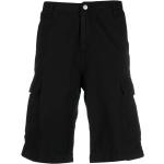 Pantalones cortos cargo orgánicos negros de algodón con logo Carhartt Work In Progress de materiales sostenibles para hombre 
