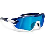 BERTONI Gafas Ciclismo Running MTB Esquí Tennis Padel Polaridas Fotocromaticas mod. Quasar (Azul-Blanco/Espejo Azul)