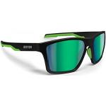 BERTONI Gafas de Sport Polarizadas para Hombre Mujer en TR90 100% UV Block mod. Fulvio (Negro Mate/Verde - Lentes Espejo Verde)