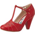 Zapatos rojos de tacón con hebilla vintage talla 41,5 para mujer 
