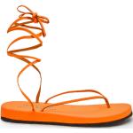Sandalias naranja fluorescente al tobillo talla 38 para mujer 