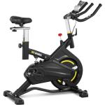 Gymrex - Bicicleta Estática Bici Indoor para Entrenar en Casa 13kg Masa de Inercia 100 kg - Negro