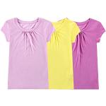 Blusas amarillas de poliester de cuello redondo infantiles para niña 