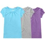 Blusas lila de poliester de cuello redondo infantiles para niña 