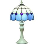 Lámparas azules de metal de rosca E27 de mesa mediterráneo 