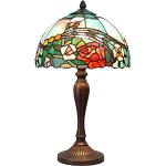 Lámparas verdes de vidrio de mesa floreadas 
