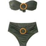 Bikinis verdes de poliamida palabra de honor Brigitte fruncido para mujer 
