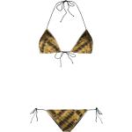 Bikinis halter dorados de poliamida Tie dye con lazo talla L para mujer 