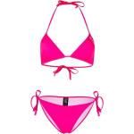 Bikinis triángulo rosas de poliester rebajados Armani Emporio Armani con lazo para mujer 