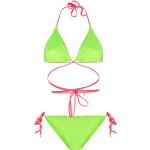Bikinis halter verdes de poliamida rebajados con lazo para mujer 