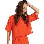Tops deportivos naranja con cuello redondo Billabong talla XS para mujer 
