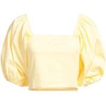 Tops amarillos de algodón manga corta con escote cuadrado Billabong talla S para mujer 