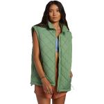 Chalecos verdes de tafetán sin mangas acolchados Billabong talla S de materiales sostenibles para mujer 