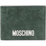 Billetera verdes de cuero plegables con logo MOSCHINO para hombre 