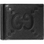 Billetera negras de cuero plegables con logo Gucci para hombre 