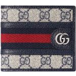 Billetera azules de cuero plegables con logo Gucci Ophidia para hombre 