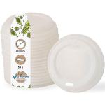 Tazas blancas de plástico de café  de 150 ml de materiales sostenibles 