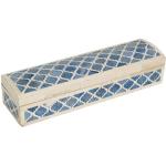 Biscottini Caja porta joyas L30,5 x PR8,5 x H7,5 azul – Caja de almacenamiento de madera – Caja joyero – Caja porta bolígrafos – Caja de joyería