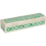Biscottini Caja porta joyas L30,5 x PR8,5 x H7,5 Verde – Caja de almacenamiento de madera – Caja joyero – Caja porta lápices – Caja de joyería