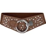 Cinturones marrones de sintético con gancho  vintage desgastado con tachuelas talla M para mujer 