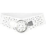 Cinturones blancos de sintético con gancho  vintage desgastado con tachuelas talla S para mujer 