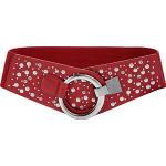 Cinturones rojos de sintético con gancho  vintage desgastado con tachuelas talla S para mujer 