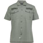 Camisas verde militar de algodón de manga corta manga corta militares con logo BLAUER talla L para hombre 