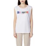 Camisetas blancas de algodón de algodón  rebajadas de verano tallas grandes informales con logo BLAUER talla XXL para mujer 