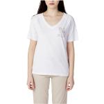 Camisetas blancas de algodón de algodón  rebajadas de verano informales con logo BLAUER talla L para mujer 