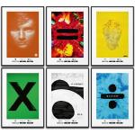 BLCKART Ed Sheeran - Juego de pósteres para álbum de música, decoración de pared, canción, dormitorio, salón, oficina en casa (6 x A4, sin marco)