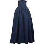 Faldas azules de poliester de cintura alta lavable a mano vintage talla M para mujer 