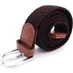 Cinturones elásticos marrones de poliester largo 105 trenzados con trenzado talla XL para mujer 