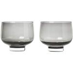 Vasos grises de vidrio de agua de 220 ml aptos para lavavajillas Blomus 