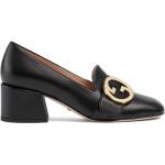 Zapatos negros de cuero de tacón con tacón cuadrado con logo Gucci talla 38,5 para mujer 