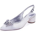 Zapatos destalonados blancos de goma de punta abierta formales acolchados talla 35 para mujer 