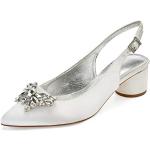 Zapatos destalonados blancos de goma de verano de punta abierta formales acolchados talla 35 para mujer 