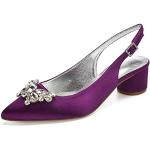 Zapatos destalonados lila de goma de verano de punta abierta formales acolchados talla 38 para mujer 