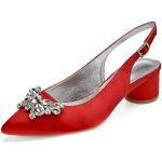 Zapatos destalonados rojos de goma de verano de punta abierta formales acolchados talla 39 para mujer 